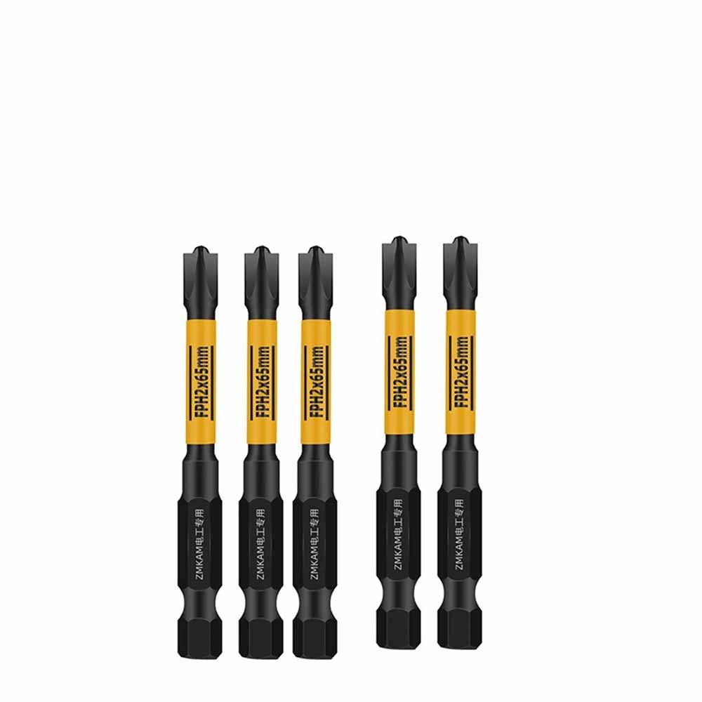 

5pcs Magnetic Electrician Batch Head Impact PH2 Screwdriver Bits Electrician 65mm