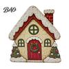 Solid Wood Holiday Decorations Christmas Wooden Vintage Sign, Rustic Table Ornament, 2D Santa Claus Home Party Supplies Snowman Penguin Desktop