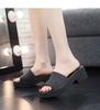 Women's Fashionable Thick-Soled Wedge Sandals: Non-Slip Outdoor/Indoor High-Heeled Summer Beach Slippers