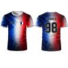Frankreich Flagge 3D Druck Trikot Sommer Sport Atmungsaktiv Schnelltrocknend T-Shirt Unisex Fußball Trainingsuniform
