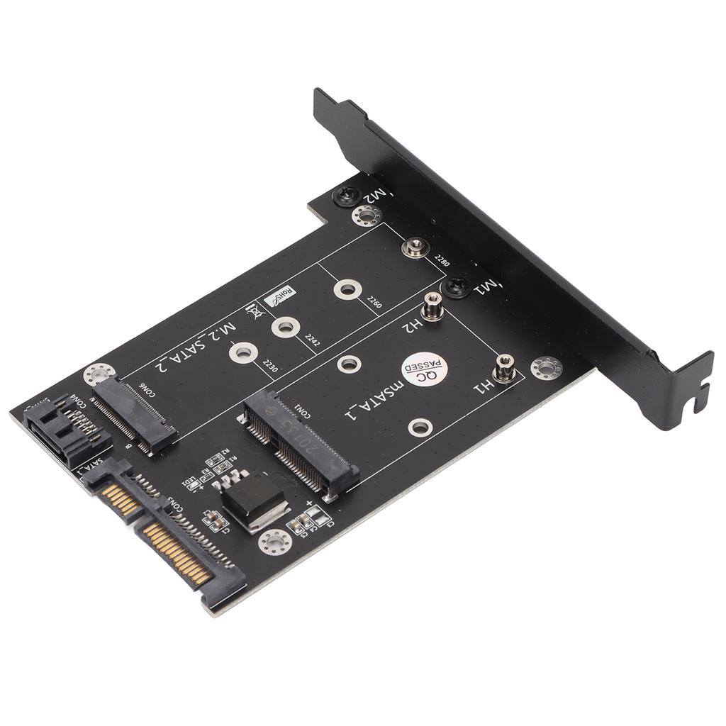 SATA Adapter 2 In 1 MSATA M2 NGFF SSD To Dual Port SATA3 Converter with SATA Cable Screws Stud for 2230 2242 2260 2280