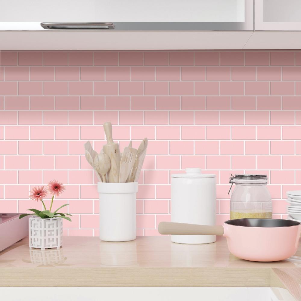 New PVC Wall Stickers Self Adhesive Waterproof Backsplash Wall Decals 3d Brick Peel and Stick Subway Tiles Bathroom Kitchen