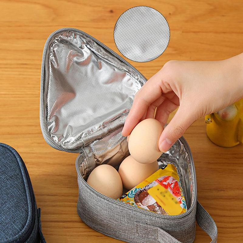 1Pc Portable Triangle Insulated Bag Mini Aluminum Foil Student Lunch Bag KTY