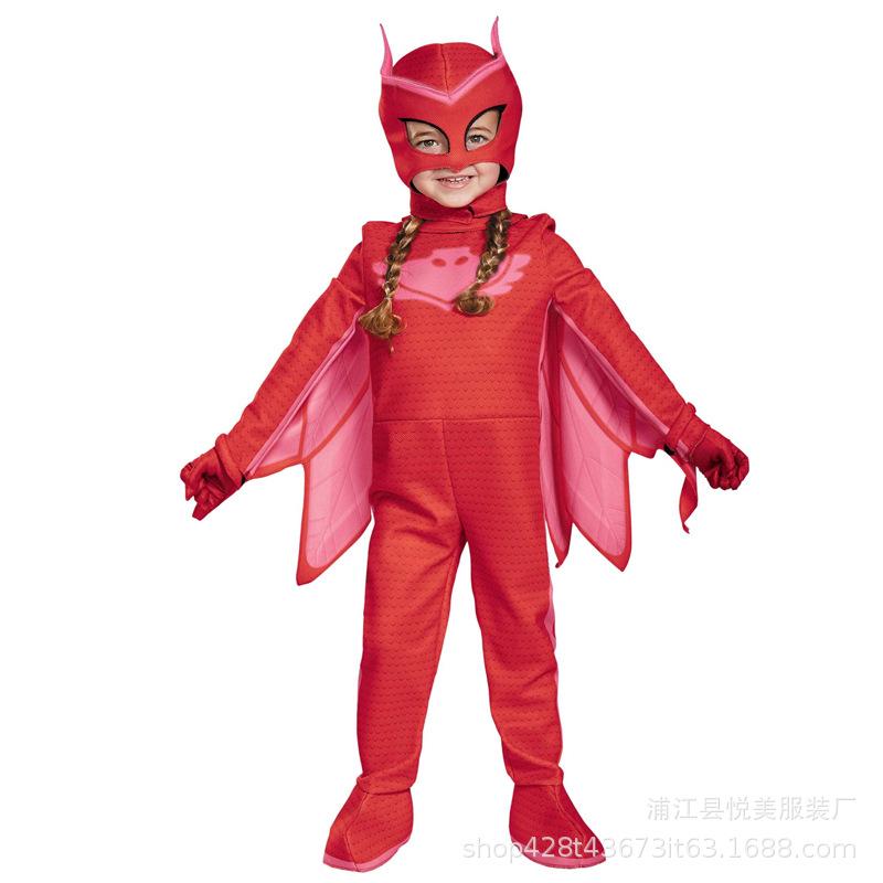 

cosplay Blue Pajama Boys Girls Anime Hero Costume with Mask Cosplay Clothe Suit Halloween costume Birthday Party Gift XS(90-100cm) красный