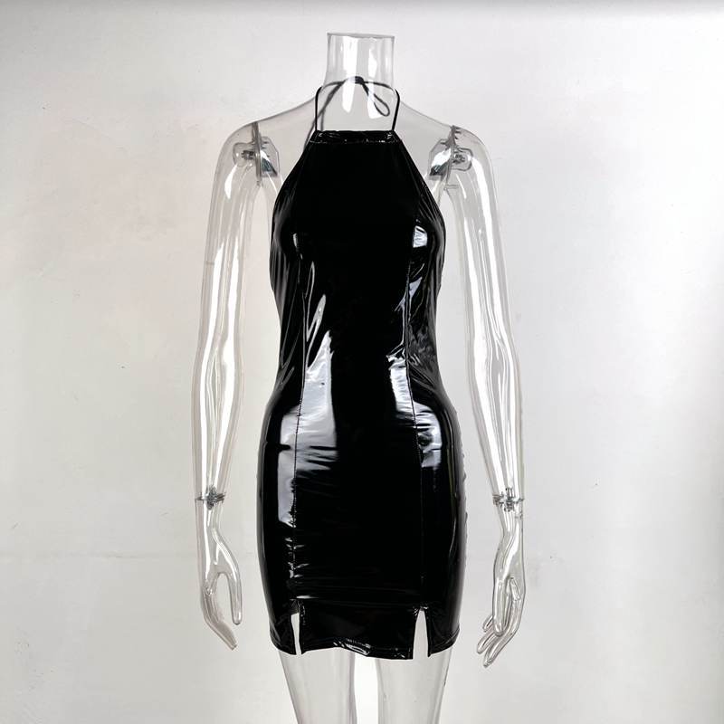 Sexy Big Backless Waist-retracted Hip-packed Dress Outfit with Slit Dress for For Women