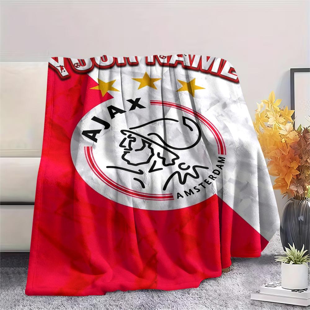 1 Stück Personalisierte Decke mit AJAX-Muster aus Flanell, geeignet für alle Jahreszeiten, für Heimdekoration, Wärme und Komfort, Geschenke, Weihnachtsgeschenk