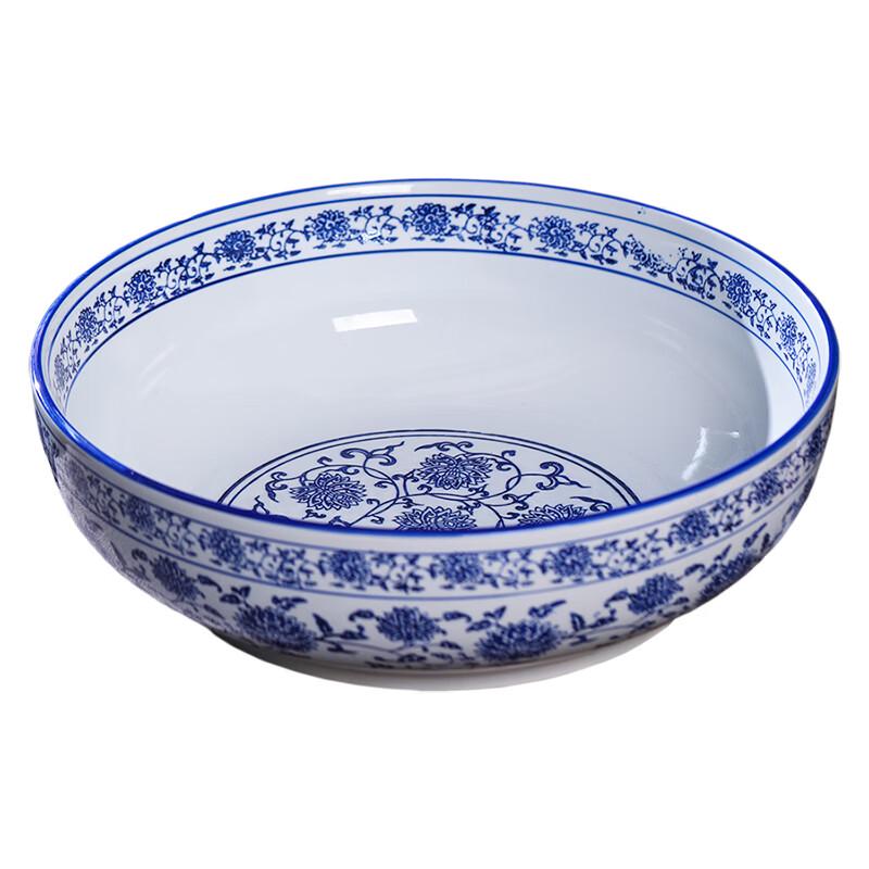 Zhebu Jingdezhen Blau-Weiß-Porzellan Konische Servierschüssel