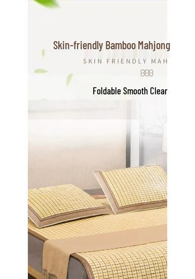 Foldable Cooling Bamboo Mahjong Mat – Summer Sleeping Mat for Single or Double Beds (1.5m or 1.8m) – Ideal for Dorms