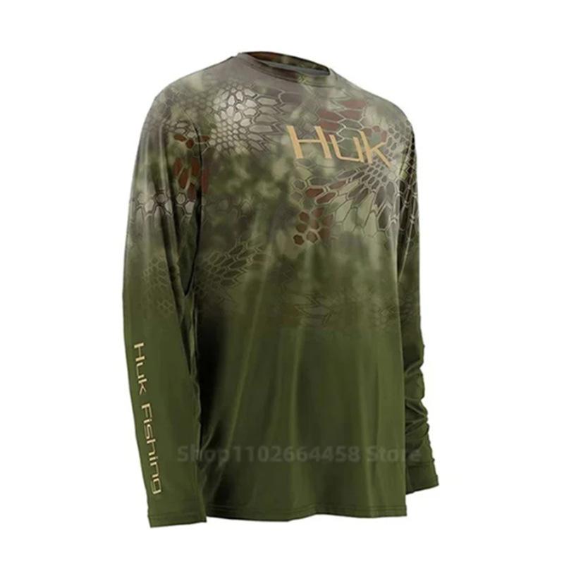Fishing Suit Men's Crew Neck Long Sleeve Fishing Suit Sea Fishing Quick Drying Breathable Sunscreen Fishing Suit