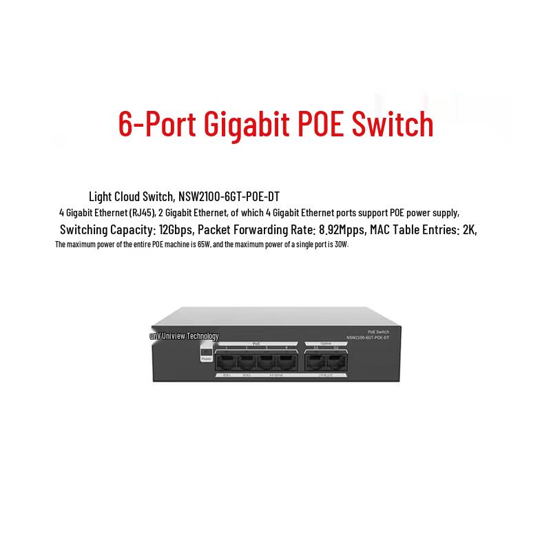 Uniview Gigabit PoE Managed Network Switch CN plug (adapter included)