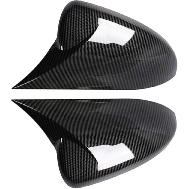 Carbon Fiber Pattern Bright Black Car Side Mirror Cover Rear View Mirror Housing Caps Fit for Chevy Cruze 2009-2014(Carbon Fiber Black)