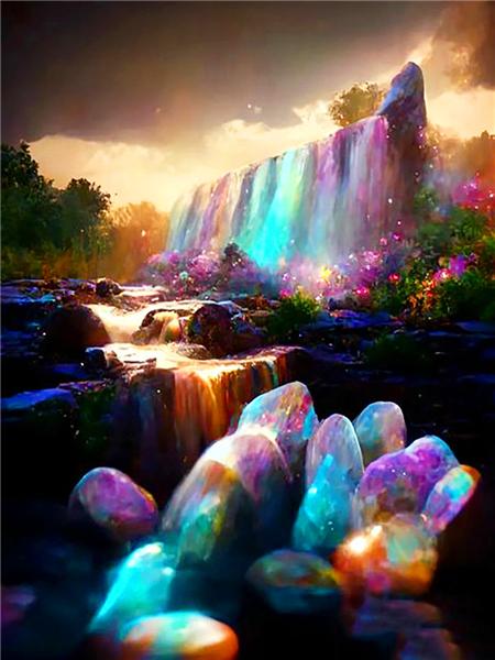 Diamond Painting New Collection Fantasy Waterfall Full Square/round Embroidery Mosaic Colorful Tree Landscape Home Decor