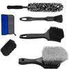 7Pcs Soft Bristle Wheel Brushes For Car Detailing Short Handle Design Non Scratch Plastic Cleaning Tools