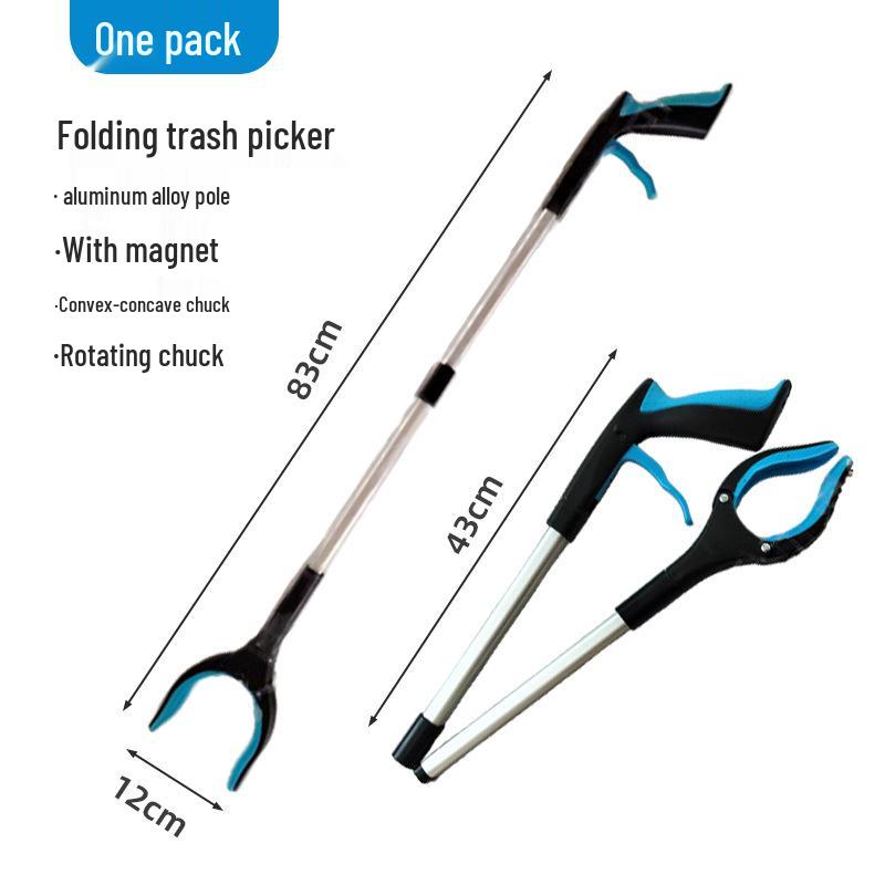 Aluminum Alloy Folding Trash Grabber: Durable Reacher for Household and Sanitation Use