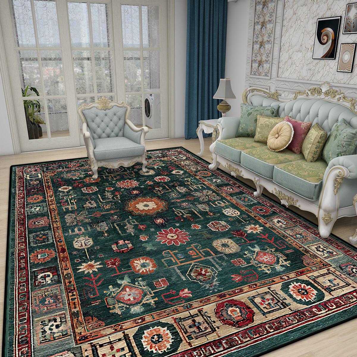 

Retro Boho Luxurious Carpet for Living Room Bedroom Persian Decoration Home Large Area Rugs Non-slip Entrance Door Mat Washable 60*90cm