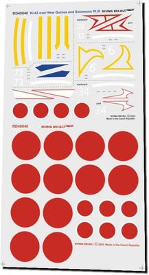 Rising Decal Over New Guinea and Solomon Part III Decal for Plastic RSDRD48040 1/48 Ki-43 Hayabusa, Islands, Decal, Models, (Airplane)