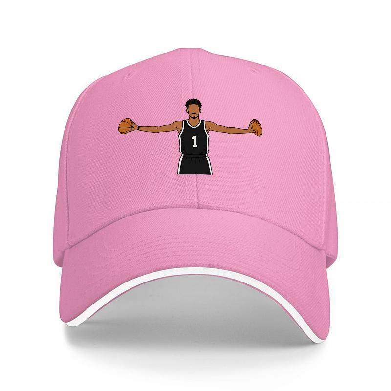 Basketball Player Number One Design Black Baseball Cap with White Trim and Bold Graphic Print for Sports Fans and Casual Wear