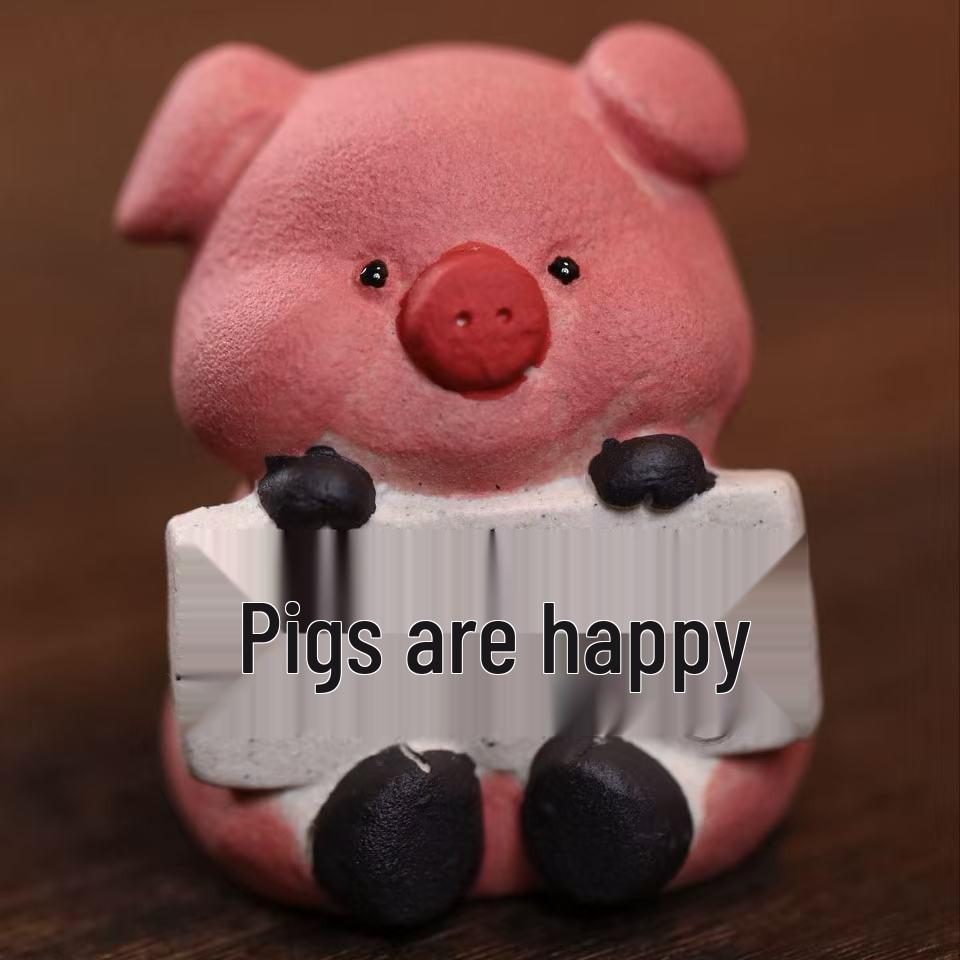 Исинская фиолетовая глина Счастливый поросенок Щенок Чайный питомец - Креативная настольная декорация со знаком зодиака Свинья