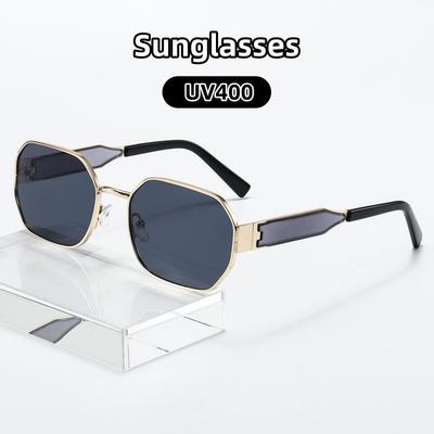 Personalized Fashionable Polygonal Sunglasses Women Men with Wide Frames UV-protective Retro Style Glasses Street Photography