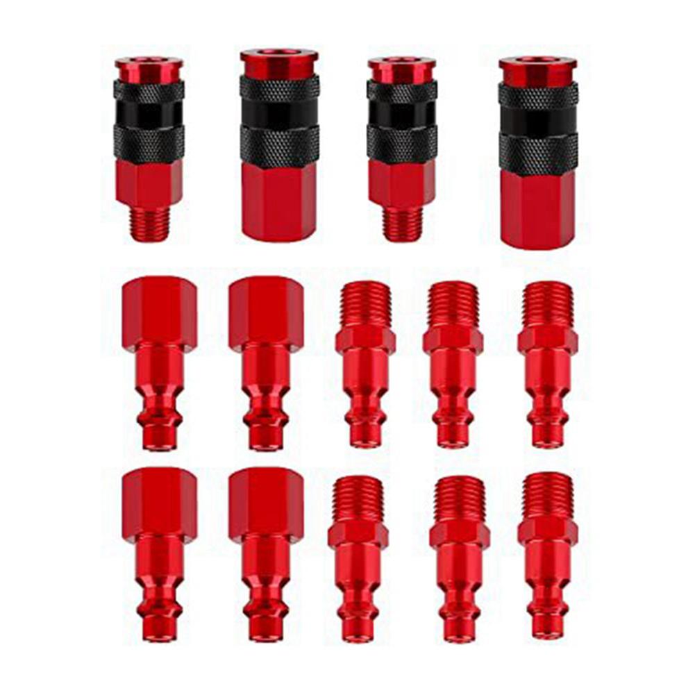For Air Compressors Air Compressor Hose Accessories Air Compressor Kit Aluminum Coupler Push-in Coupler Red Coating