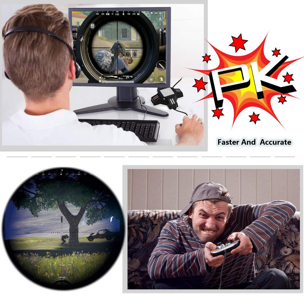 Adaptador Conversor de Teclado e Mouse, Controlador de Gamepad USB FPS Game, Teclado e Mouse Conversor para Nintendo Switch / Xbox One / PS4 / Consoles PS3