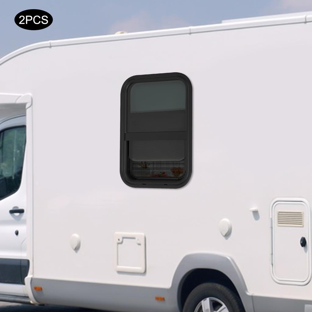 RV Vertical Slide Window, 2-Pack 15x22 Inch Replacement Windows, Universal for Camper Trailer Motorhome - Compact 38.1x55.88cm