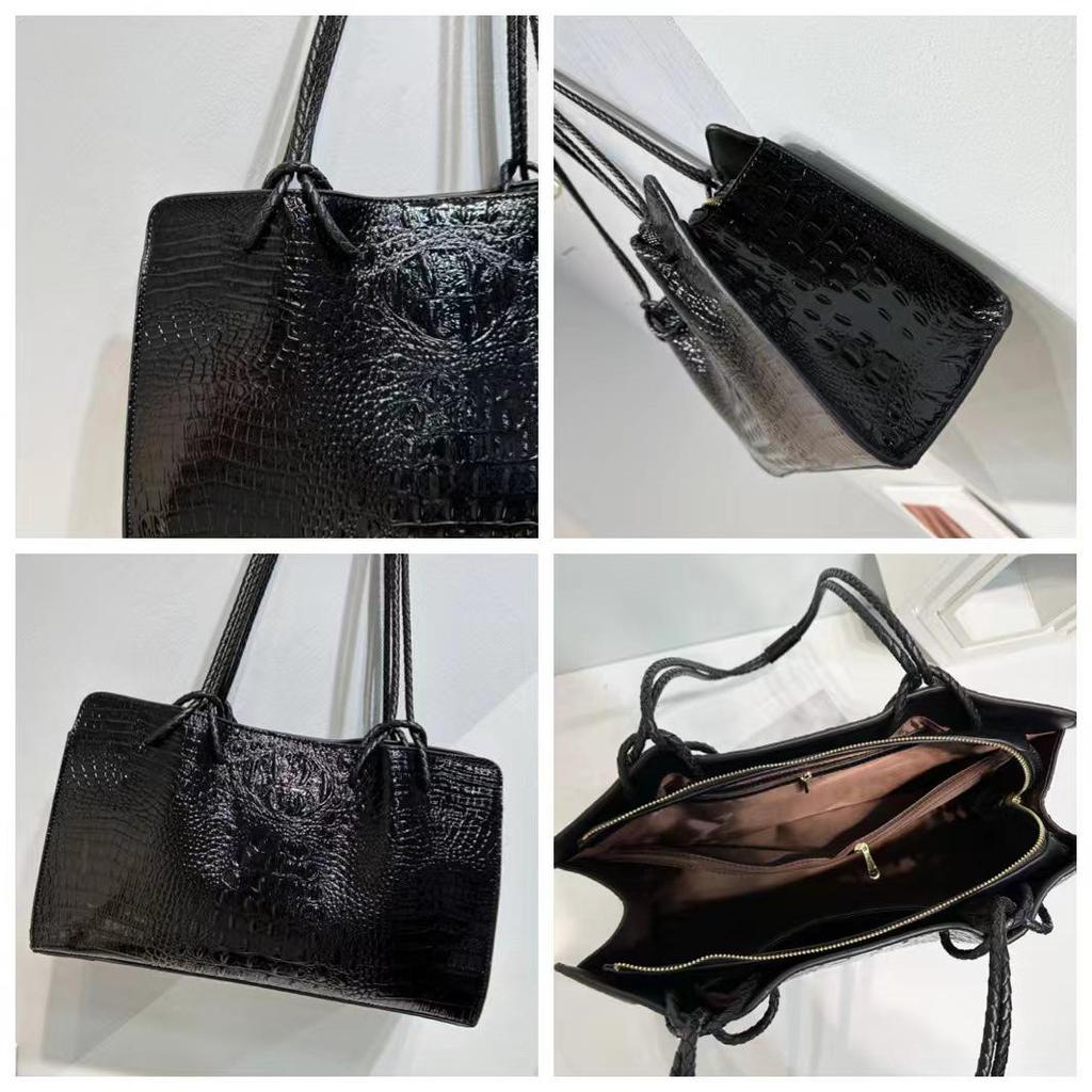 Crocodile Pattern Leather Tote: 2025 Large Capacity Handbag, Single Shoulder or Underarm Bag for Women.