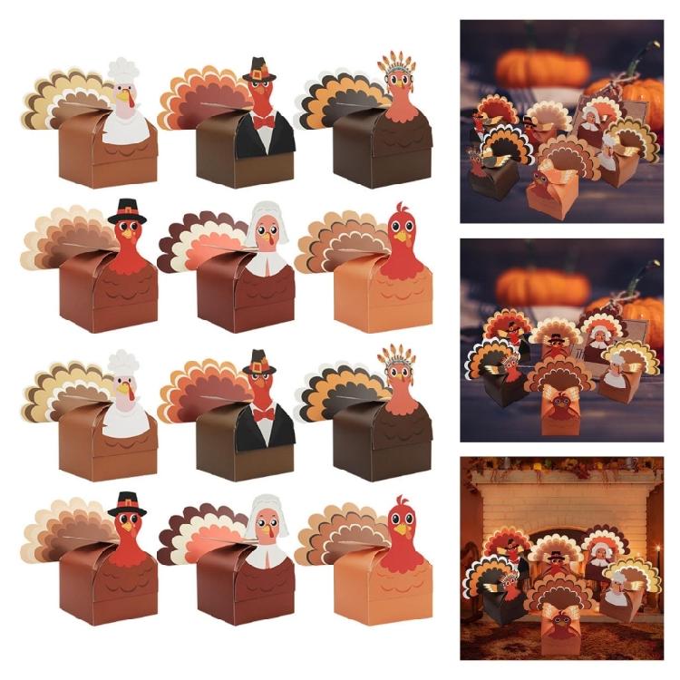 Bulk Thanksgiving Turkey Party Supplies Paper Gift Boxes For Festives Decorations And Family Activities