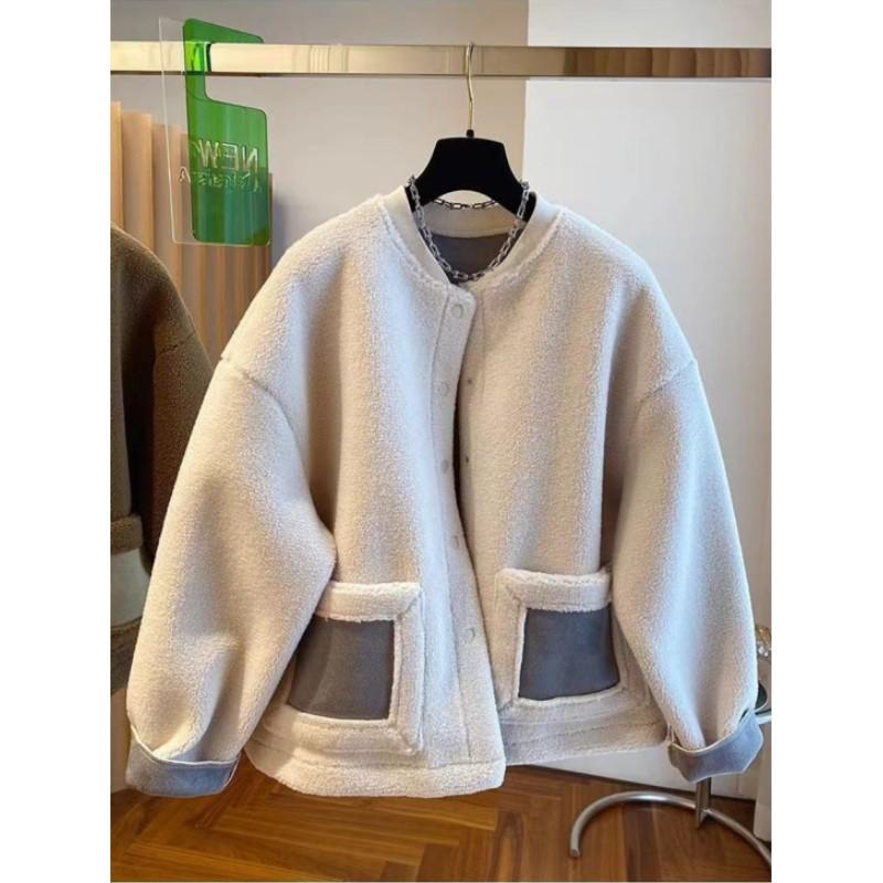 

Женская утепленная куртка с длинным рукавом в стиле ретро на осень и зиму XS бежевый