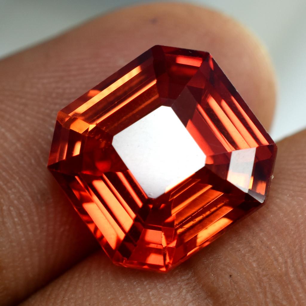 11.35 Ct Natural ORANGE Ceylon Sapphire Cushion Cut Loose Gemstone CERTIFIED va-445
