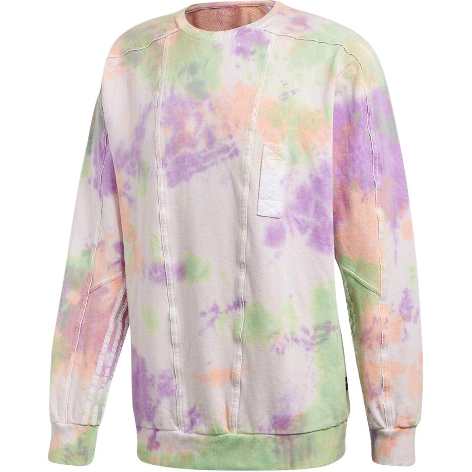 

Adidas Originals Trefoil Tie-Dye Logo Patch Пуловер с круглым вырезом Мужская толстовка Многоцветный CW9415 XS