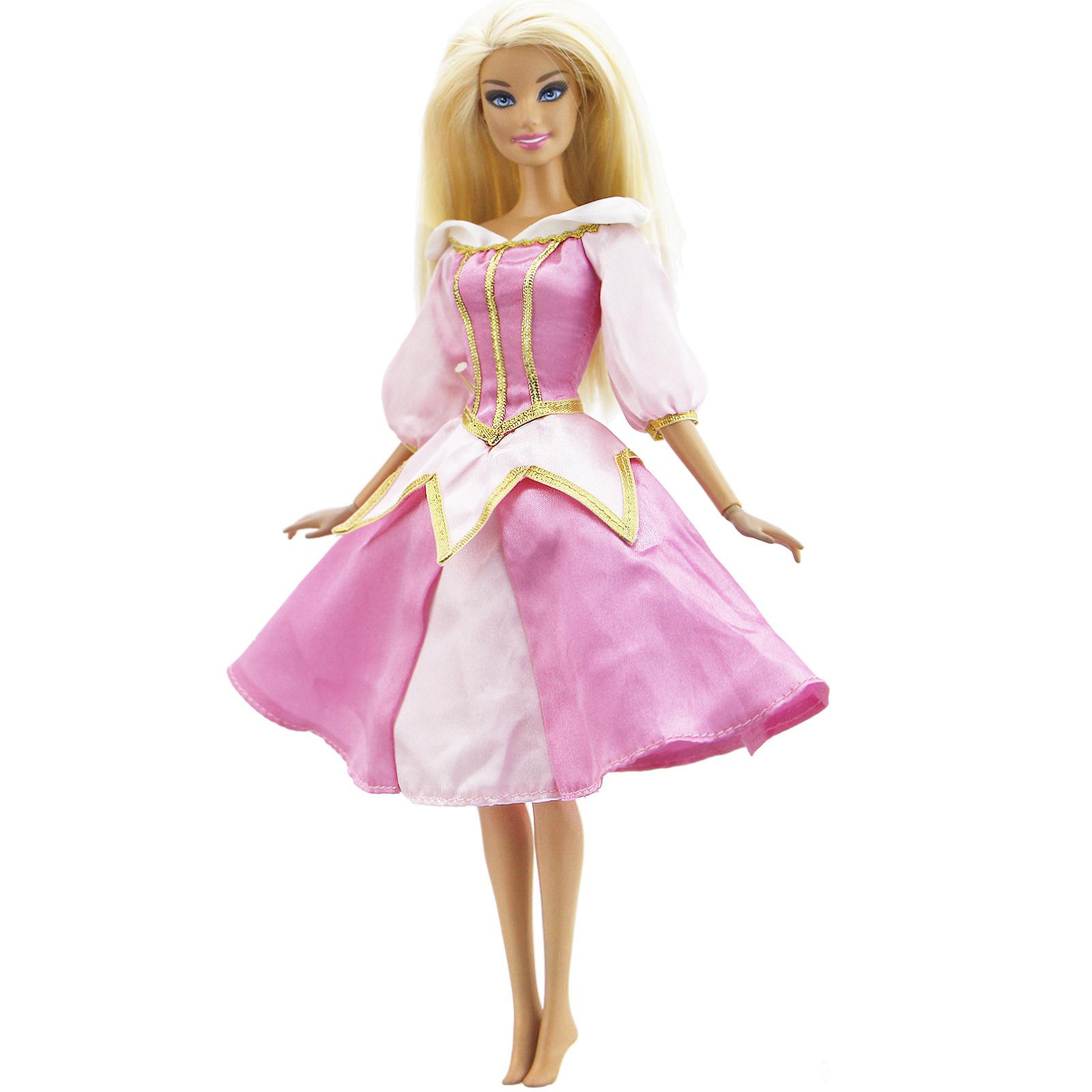 

1x Классическое ретро-платье принцессы для куклы Барби, розовое нарядное бальное платье, одежда для куклы 11,5 дюймов, косплей Аврора
