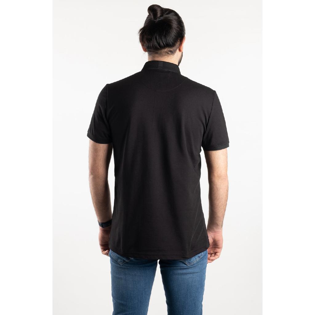 Weißes Herren-T-Shirt mit Polokragen