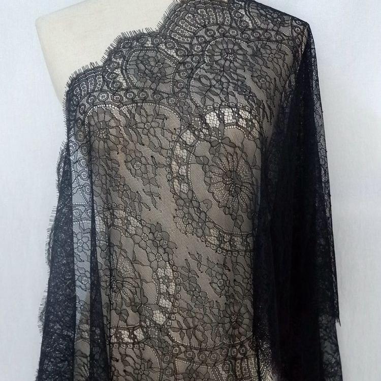 3 Meters Eyelash Lace Fabric,White Black Net Yarn Eyelashes Lace Trim Clothing Skirt Lace Fabric Clothing Embroidery Decoration