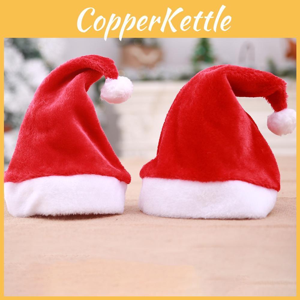 Christmas Red Short Plush Cap Holiday Gathering Celebrations Decoration Supplies