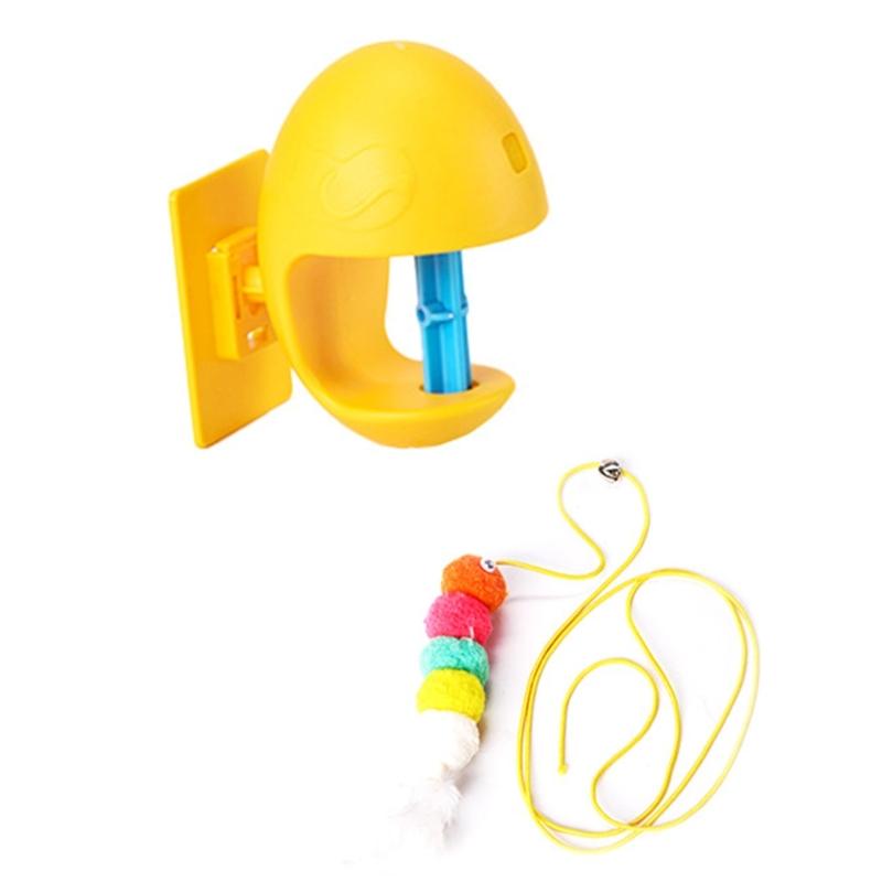 

Automatic Stretching Flexible Teasing Rope for Pet Cats Mental Stimulates Hunting Behavior For Boredom Cats Entertaining жёлтый