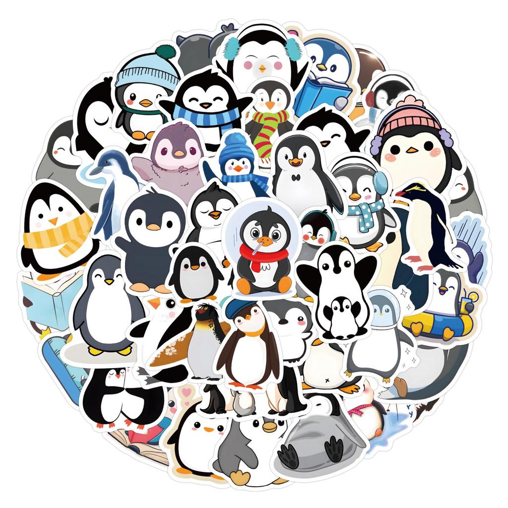 Niedliche Pinguin-Graffiti-Aufkleber – 60 wasserfeste Bögen für Notizbücher und Gepäckdekoration