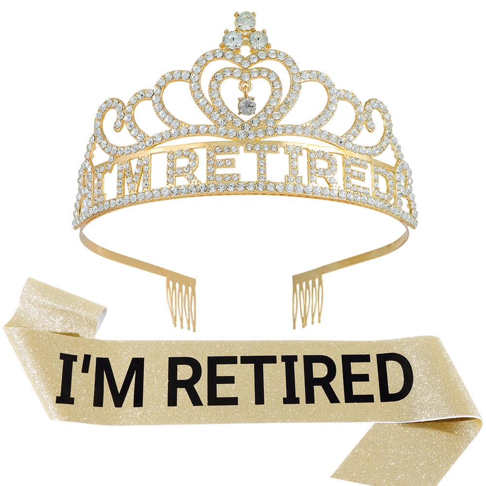 

Набор блестящей короны и ленты для вечеринки по случаю выхода на пенсию для дня рождения бабушки One Size