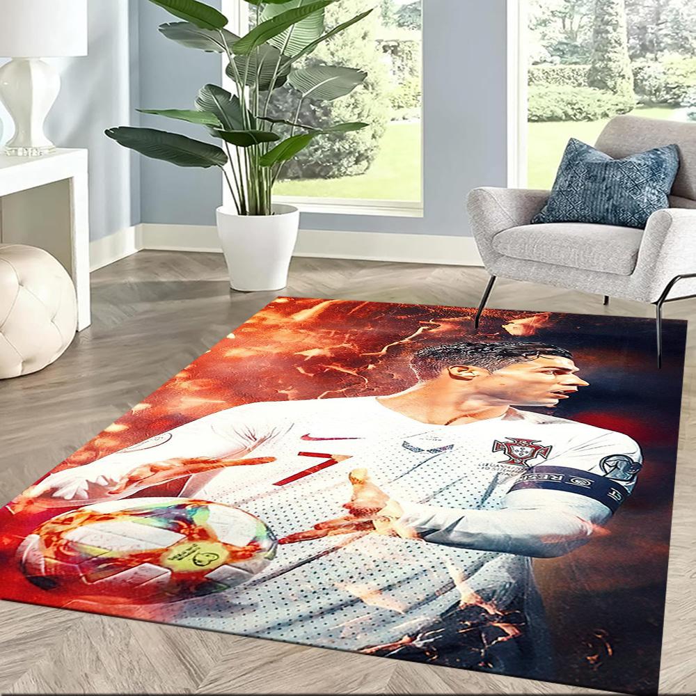 Ronaldo's Vodafone Legacy Square Rugs Are a Great Choice for Living Rooms, Bedrooms, Home Décor, and As Gifts.