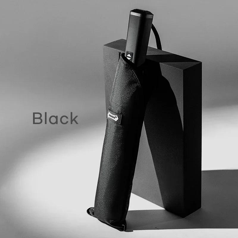 

Большой ветрозащитный зонт для мужчин, 135 см, большой автоматический зонт для гольфа, прочный, 8 спиц, 210T, складной зонт от дождя, деловой стиль чёрный