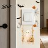 Removable Vinyl Outlet Stickers Cute Ghost Halloween Switch Plate Stickers Self-Adhesive Cover Decorative Covers for Home Decals Pumpkin Bat Floral