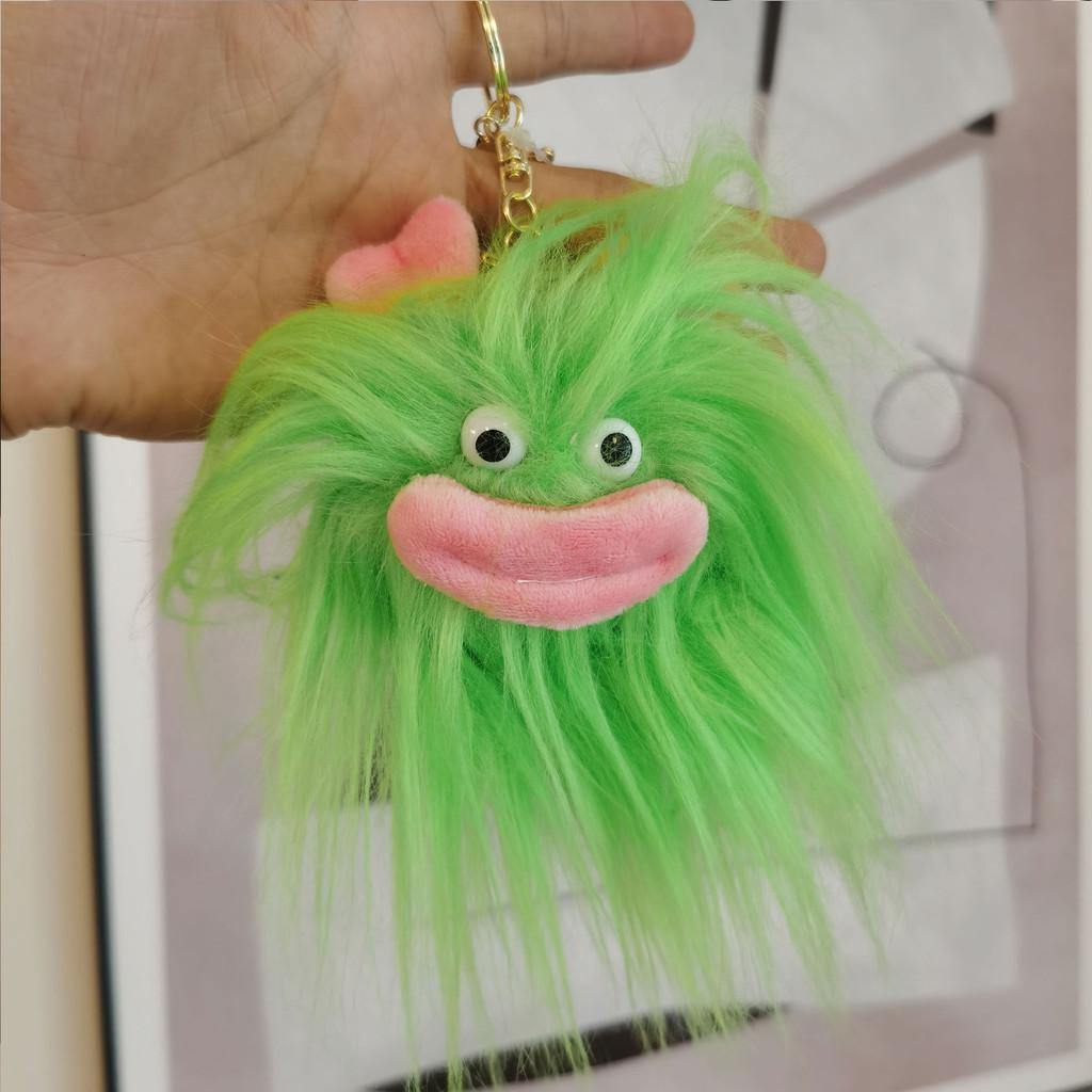 

Милый брелок-брелок из плюша с животными, с большими глазами и ротиком-сосиской, мягкая игрушка зелёный