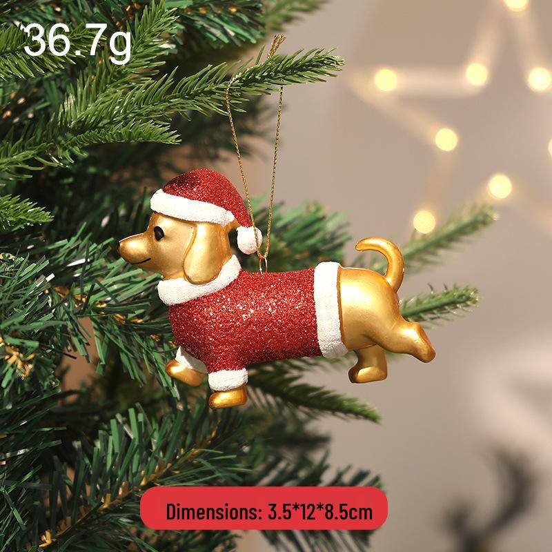 Pink Cartoon Christmas Tree Ornament with Glitter Sequins - Ins Style