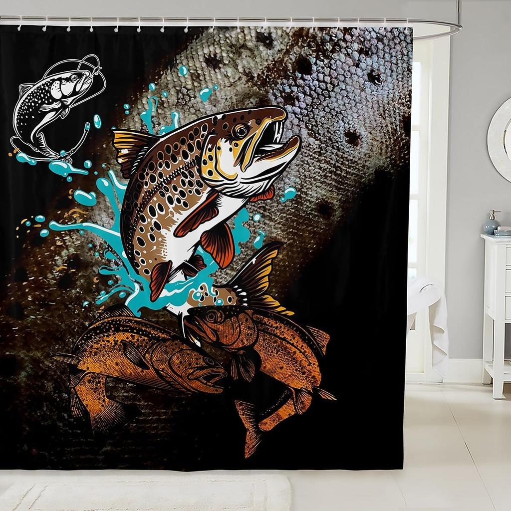 Japanese Style Moon Cherry Blossom Shower Curtain - Romantic Night Sky Scenery Bathroom Decor Women - Exotic Pink Waterproof