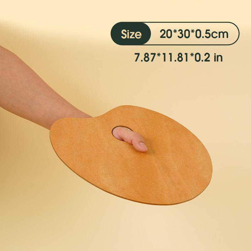 1 Pcs Wooden Palette,Oval And Square Solid Wood Panels,Suitable For Oil Painting,Gouache,Acrylic And Other Pigments