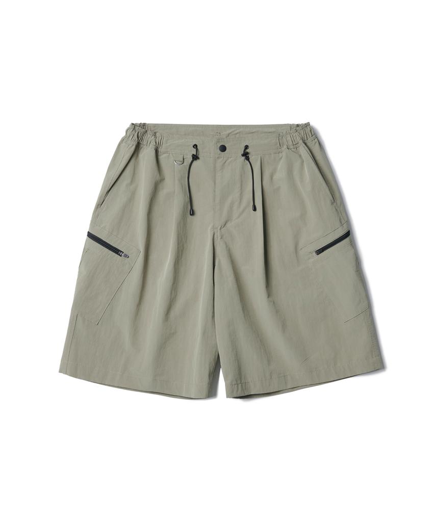 Lamolaeng Pleated Runner Shorts Misty Gray