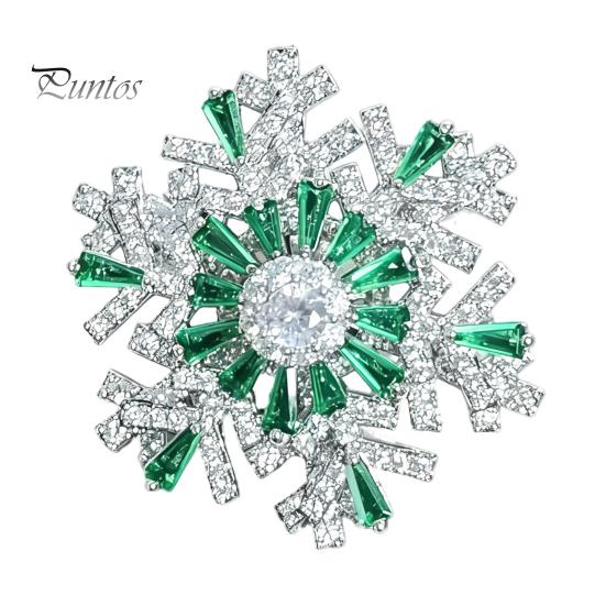Holiday Party Jewelry Snowflake Brooch Pin for Women, Rhinestone Alloy Lapel Coat Embellishment Pin, Decorative Accessory Coats Sweaters Suits Dresses