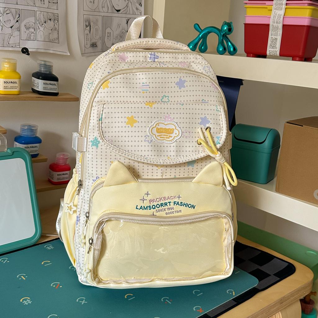 Schoolbag Japanese ins new schoolbag high value fresh sweet pain bag middle school student backpack light large capacity backpack