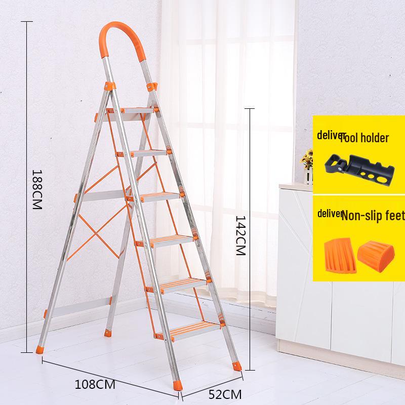 Portable Multifunctional Indoor A-Frame Ladder - 4/5 Step, Folding, Thickened, Telescopic, Mobile