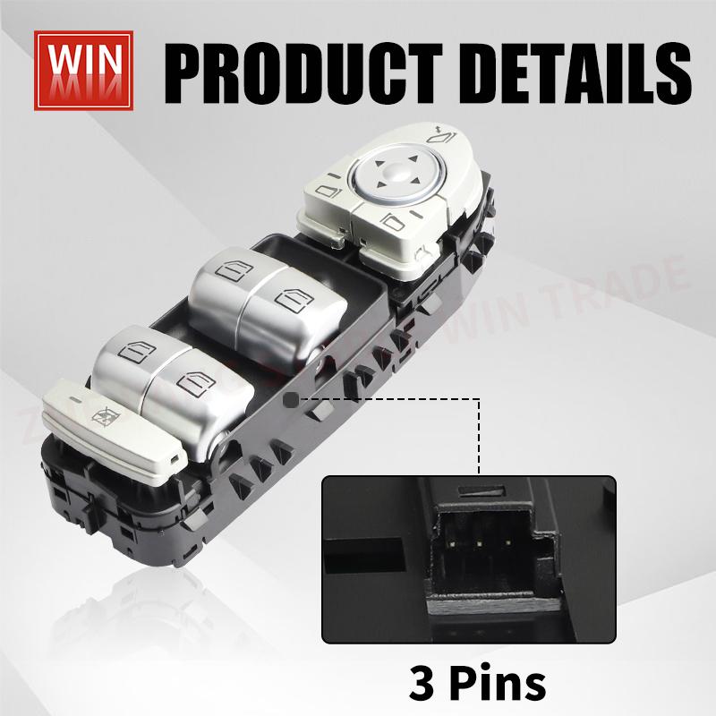 A2059056811 A2229056800 2059056811 2229056800 Front Left Master Power Window Switch For Mercedes Benz C300 GLC300 W213 W222 A2229056800 Black2